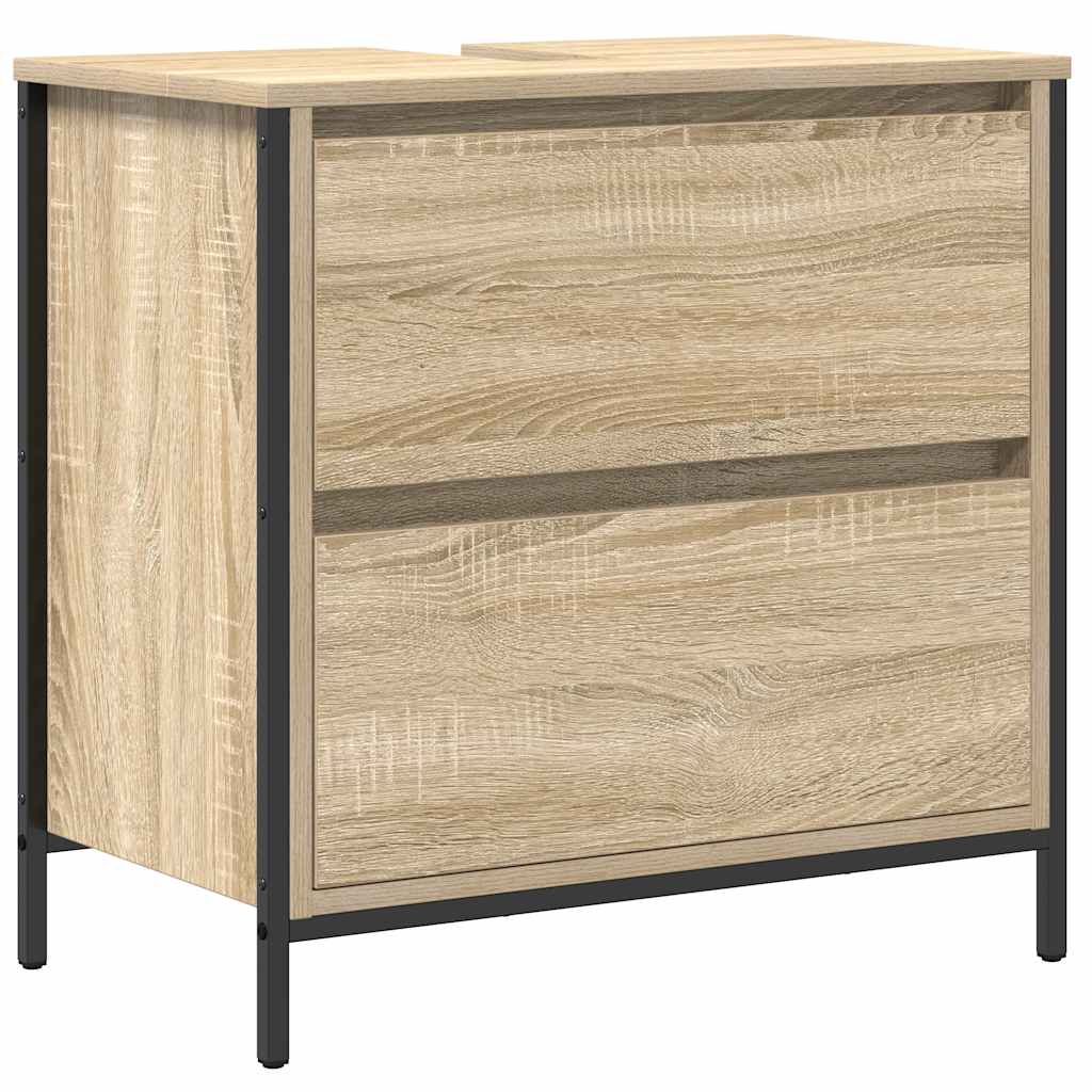 vidaXL Waschbeckenunterschrank mit Schubladen Sonoma-Eiche