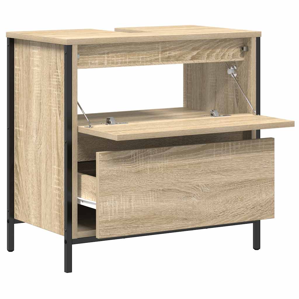 vidaXL Waschbeckenunterschrank mit Schubladen Sonoma-Eiche