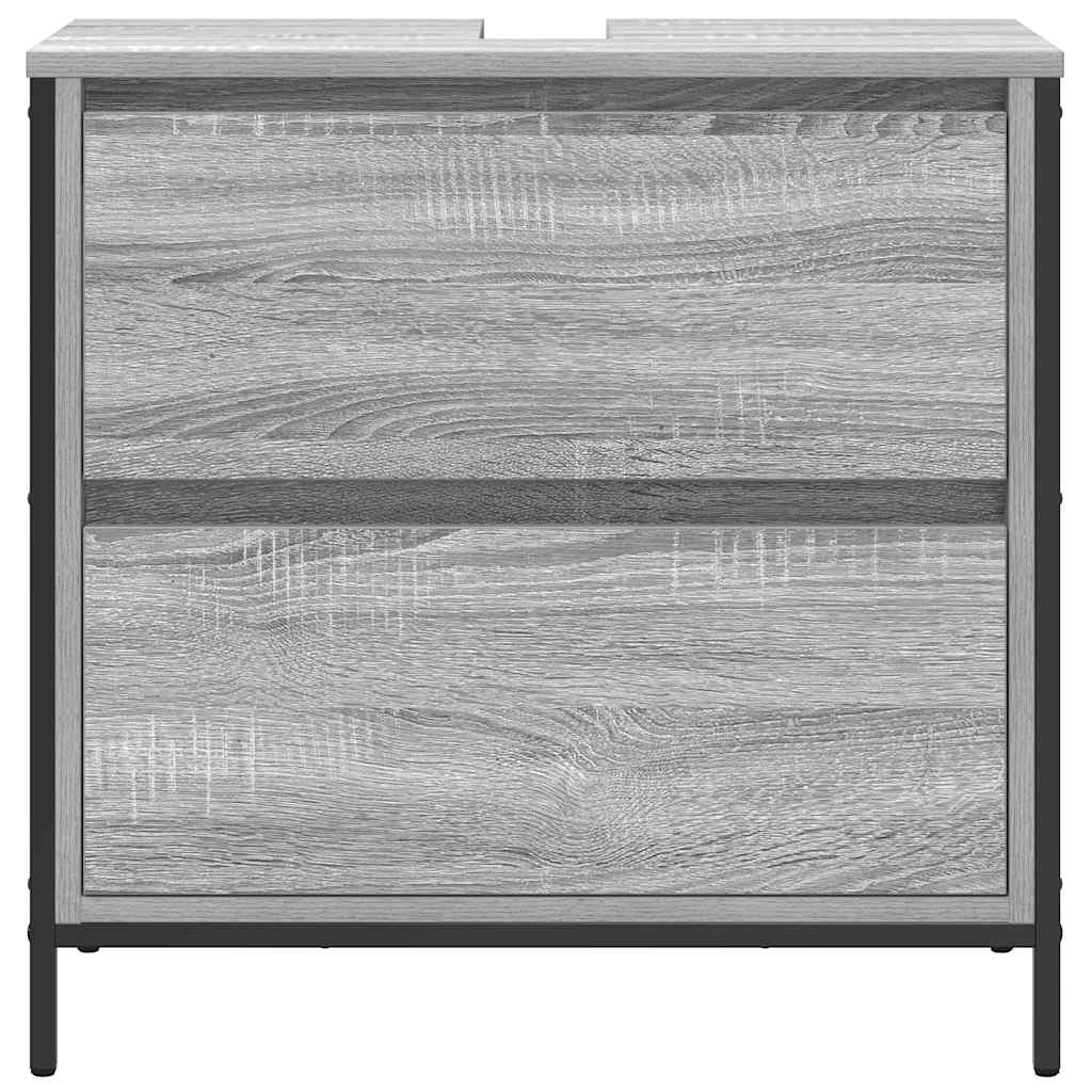 vidaXL Waschbeckenunterschrank mit Schubladen Grau Sonoma 60x34,5x60cm