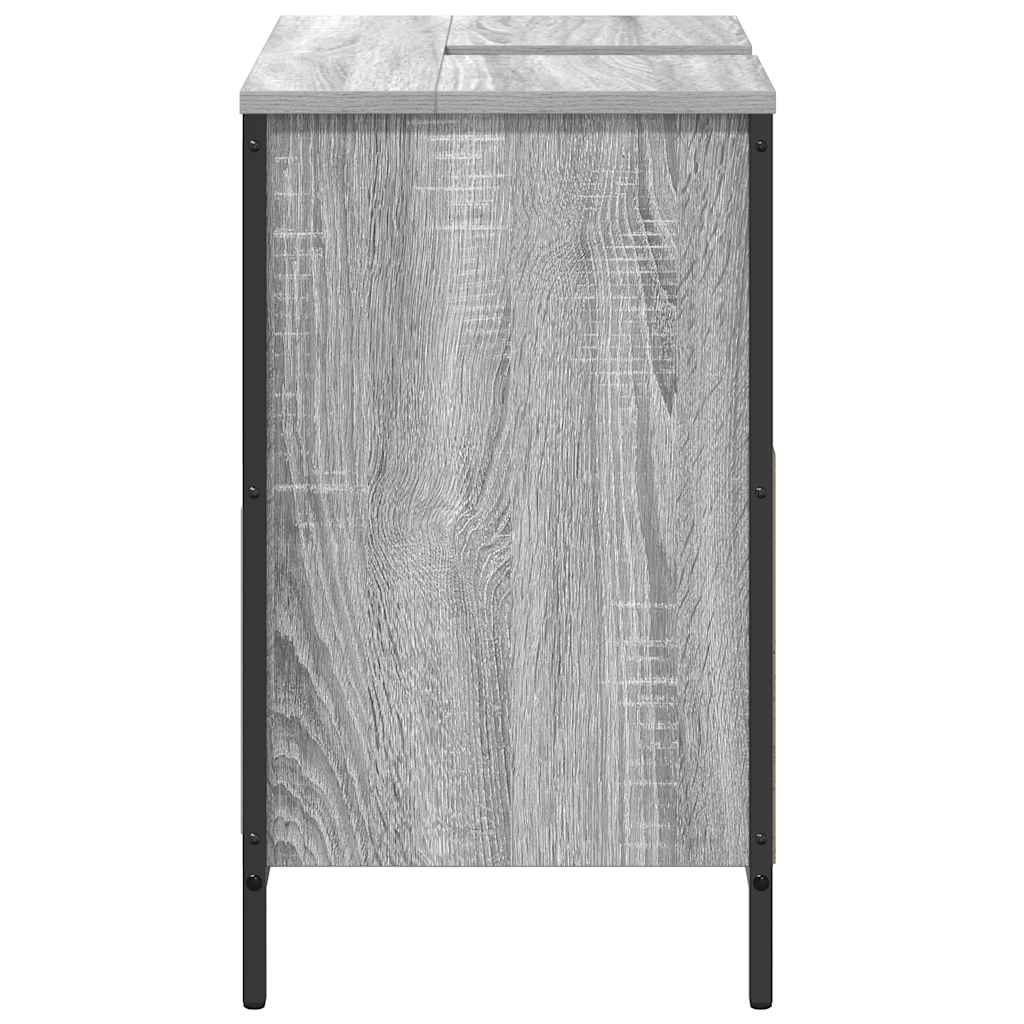 vidaXL Waschbeckenunterschrank mit Schubladen Grau Sonoma 60x34,5x60cm