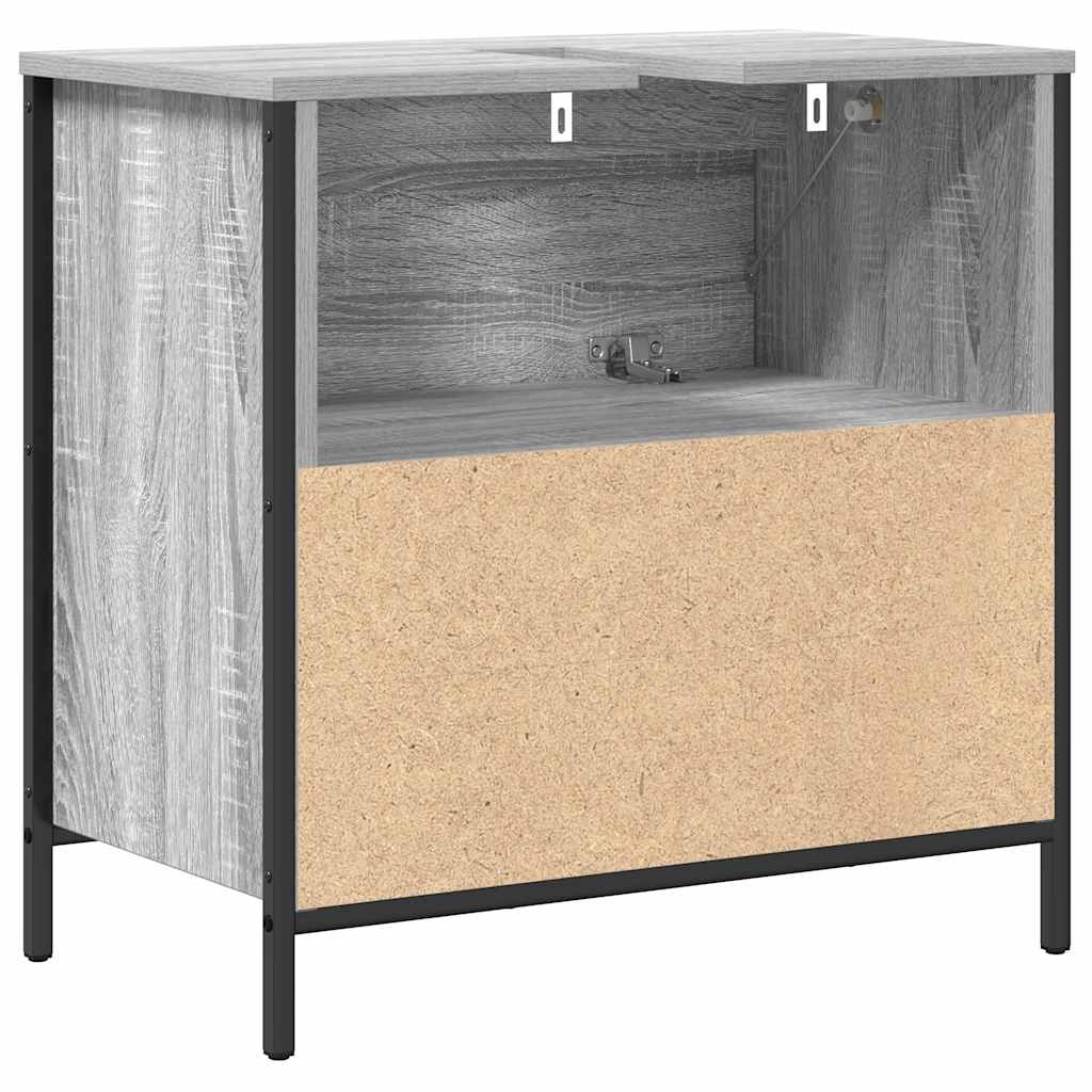 vidaXL Waschbeckenunterschrank mit Schubladen Grau Sonoma 60x34,5x60cm