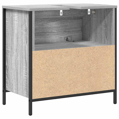 vidaXL Waschbeckenunterschrank mit Schubladen Grau Sonoma 60x34,5x60cm