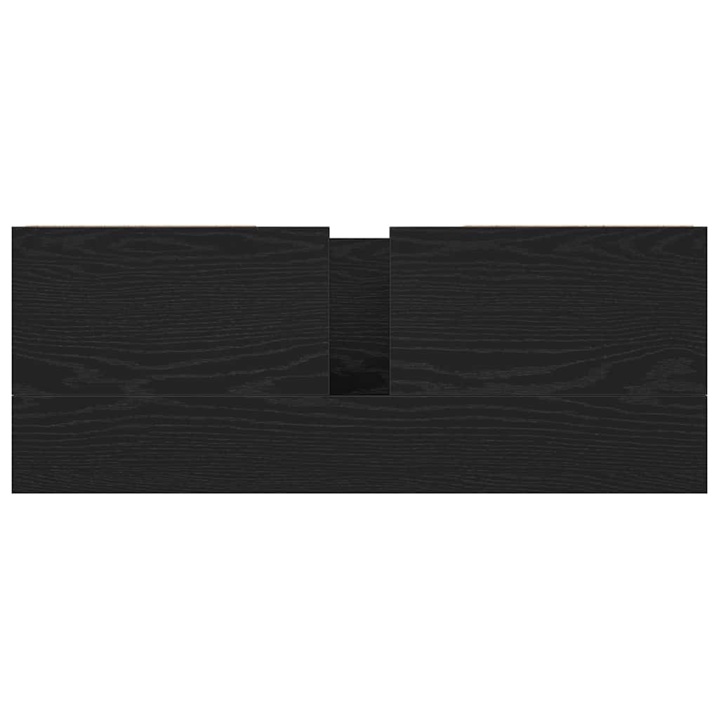 Meuble bas de lavabo avec tiroirs noir aspect chêne vidaXL