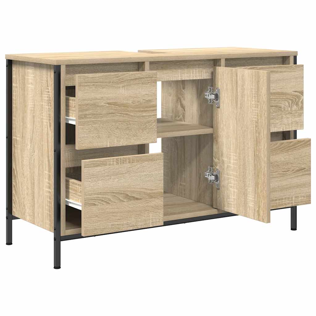 vidaXL Waschbeckenunterschrank mit Schubladen Sonoma-Eiche