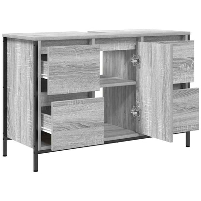 vidaXL Meuble sous-lavabo avec tiroirs Gris Sonoma 90x34,5x60cm