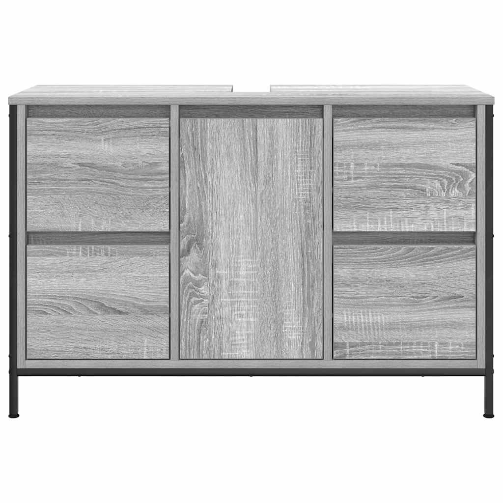 vidaXL Meuble sous-lavabo avec tiroirs Gris Sonoma 90x34,5x60cm