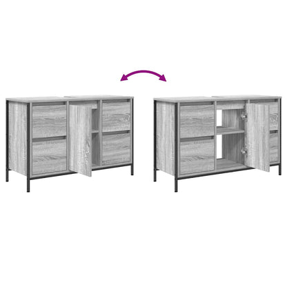 vidaXL Meuble sous-lavabo avec tiroirs Gris Sonoma 90x34,5x60cm