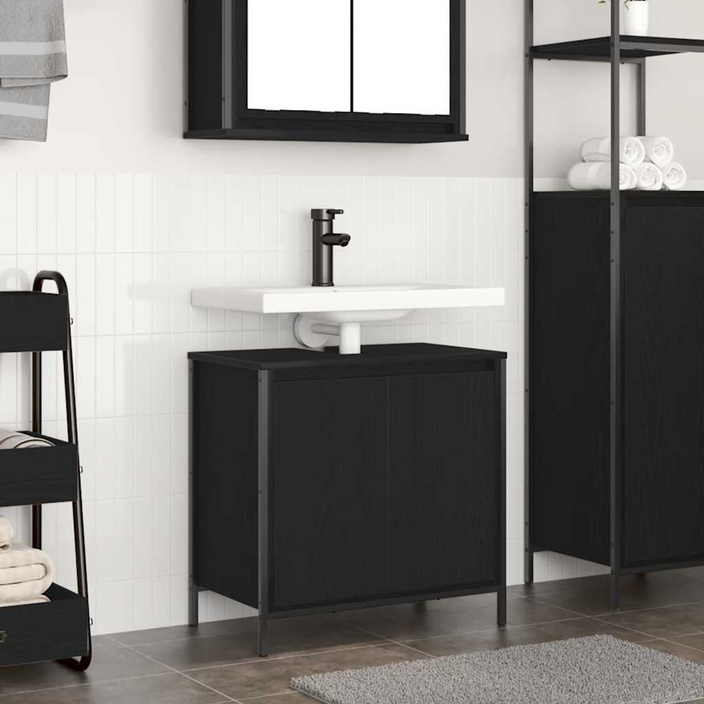 Meuble bas lavabo vidaXL Noir 60x34,5x60 cm
