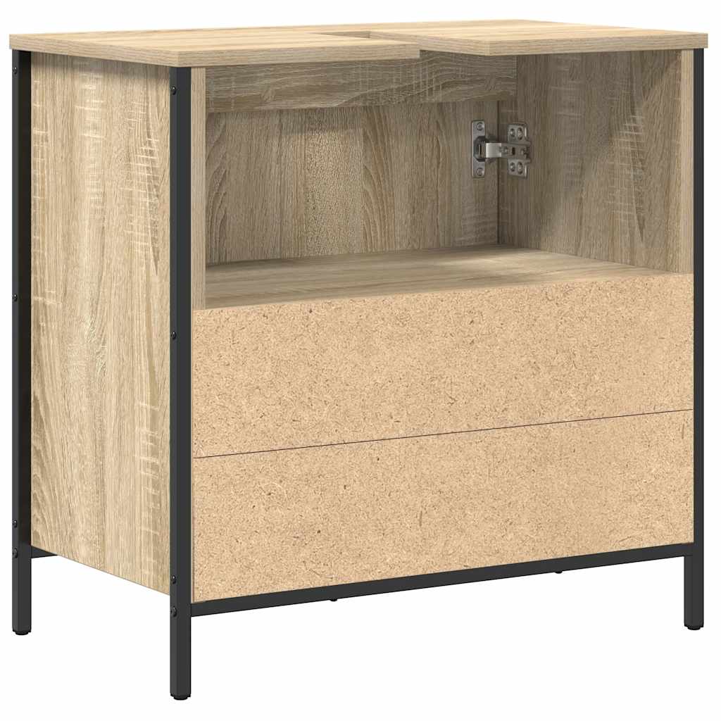 vidaXL Waschbeckenunterschrank Sonoma-Eiche 60x34,5x60 cm