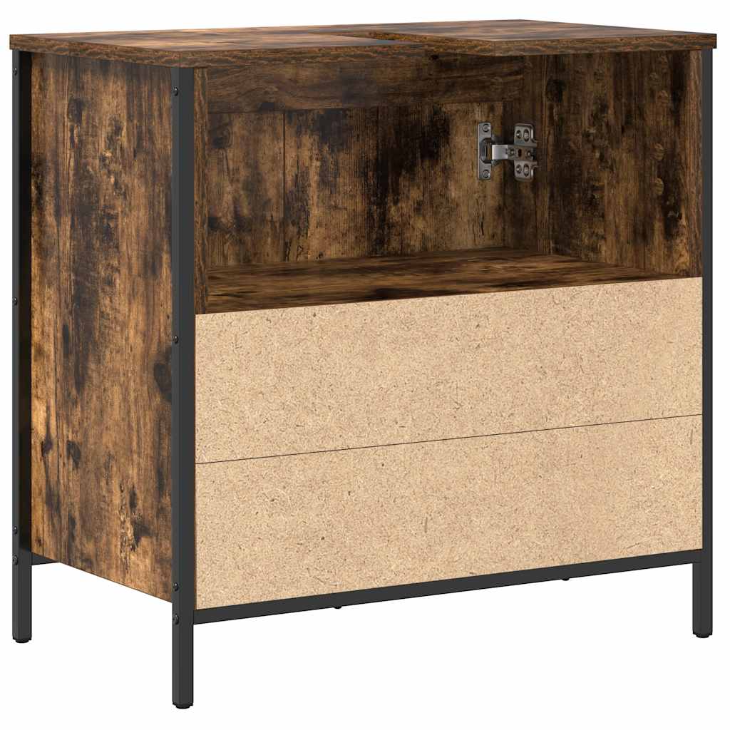 vidaXL Waschbeckenunterschrank Räuchereiche 60x34,5x60 cm