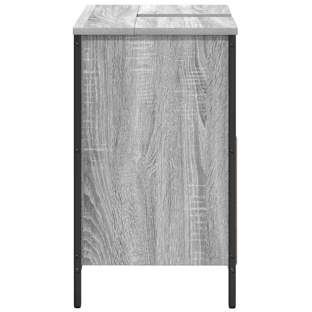 vidaXL Waschbeckenunterschrank Grau Sonoma 60x34,5x60 cm