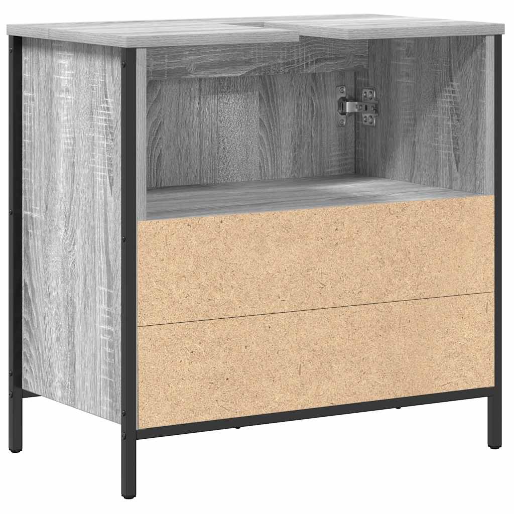vidaXL Waschbeckenunterschrank Grau Sonoma 60x34,5x60 cm