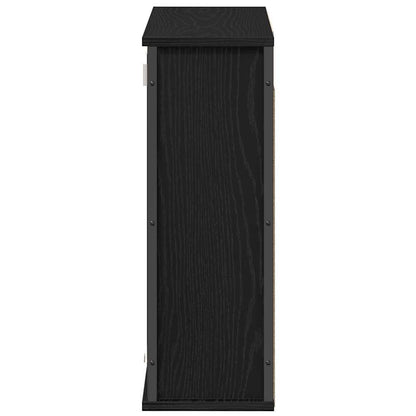 vidaXL Bad-Wandschrank mit Spiegel Schwarz Eichen-Optik 60x21x60 cm