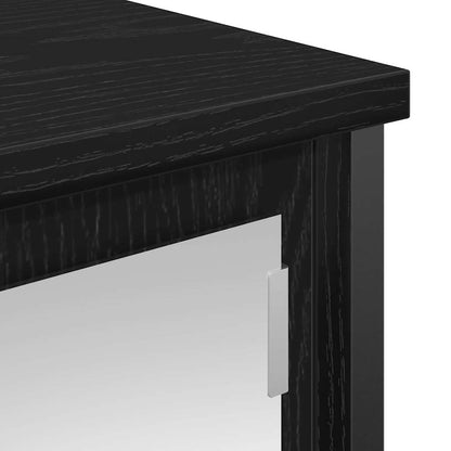 vidaXL Bad-Wandschrank mit Spiegel Schwarz Eichen-Optik 60x21x60 cm