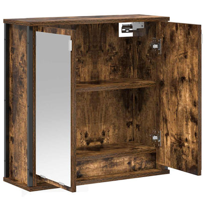 vidaXL Bad-Wandschrank mit Spiegel Räuchereiche 60x21x60 cm