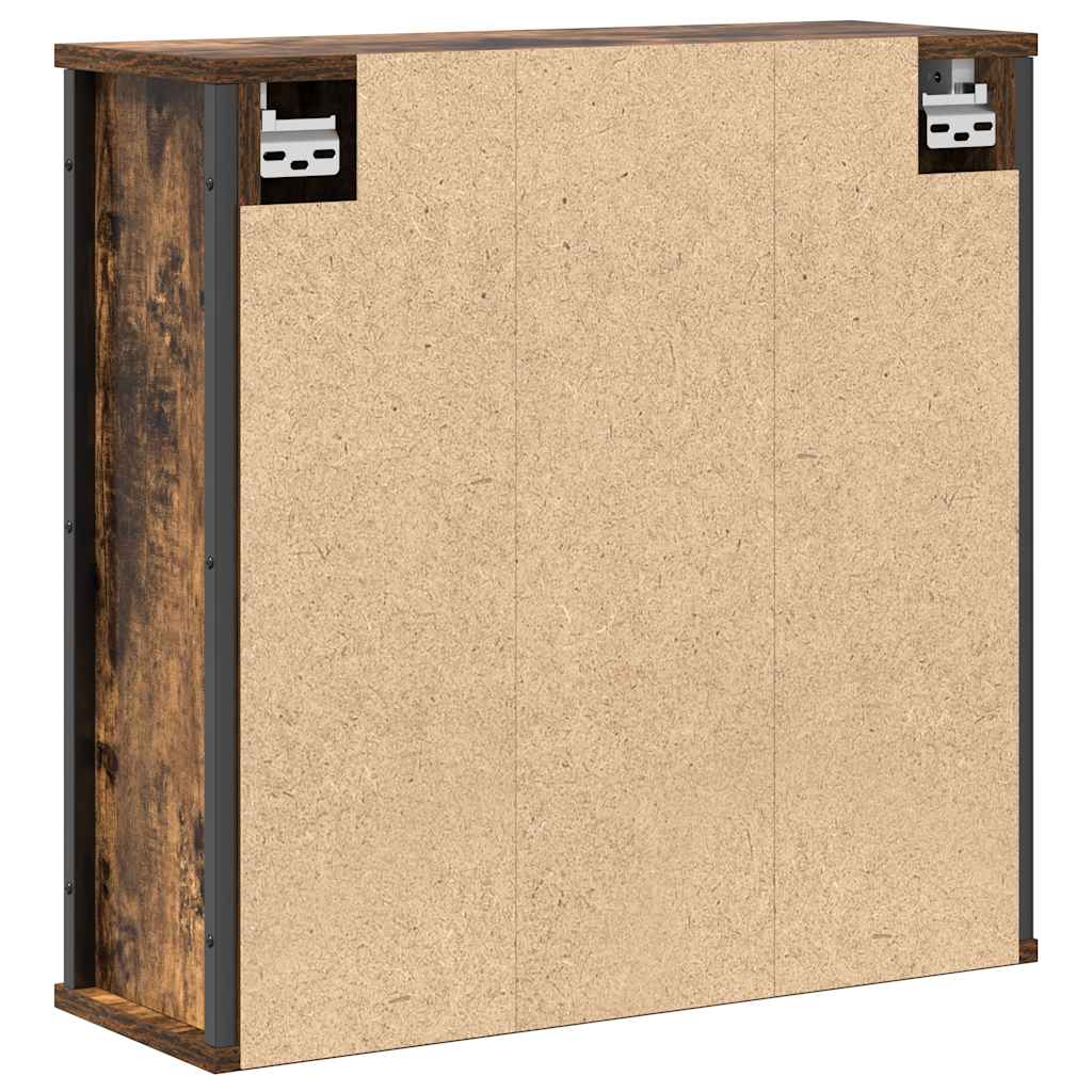 vidaXL Bad-Wandschrank mit Spiegel Räuchereiche 60x21x60 cm