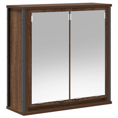 vidaXL Bad-Wandschrank mit Spiegel Braun Eichen-Optik 60x21x60 cm