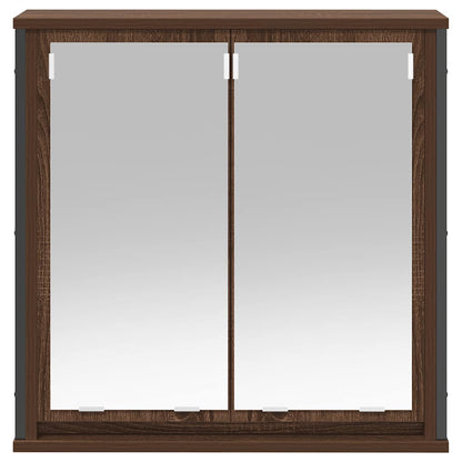vidaXL Bad-Wandschrank mit Spiegel Braun Eichen-Optik 60x21x60 cm