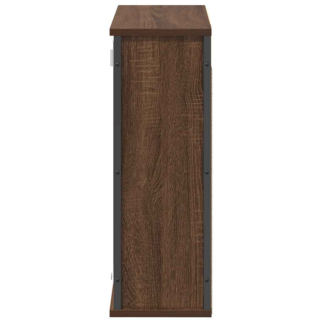 vidaXL Bad-Wandschrank mit Spiegel Braun Eichen-Optik 60x21x60 cm