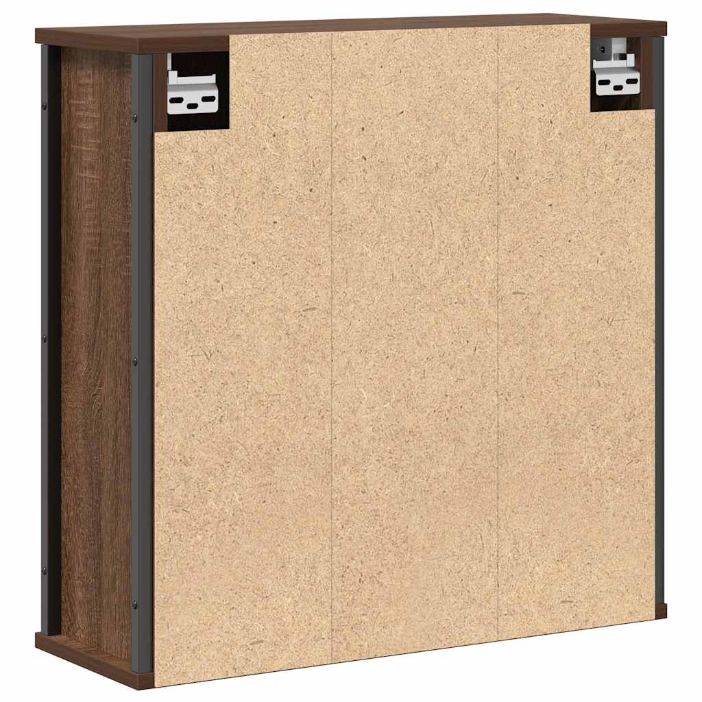 vidaXL Bad-Wandschrank mit Spiegel Braun Eichen-Optik 60x21x60 cm