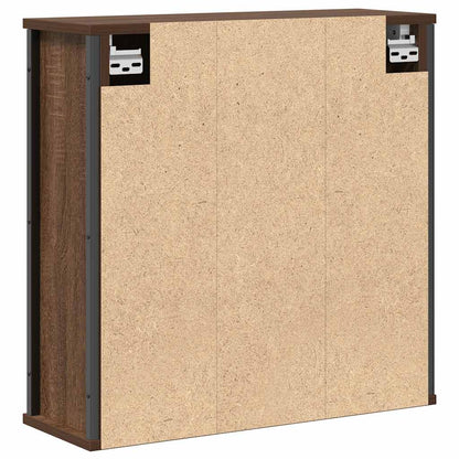 vidaXL Bad-Wandschrank mit Spiegel Braun Eichen-Optik 60x21x60 cm