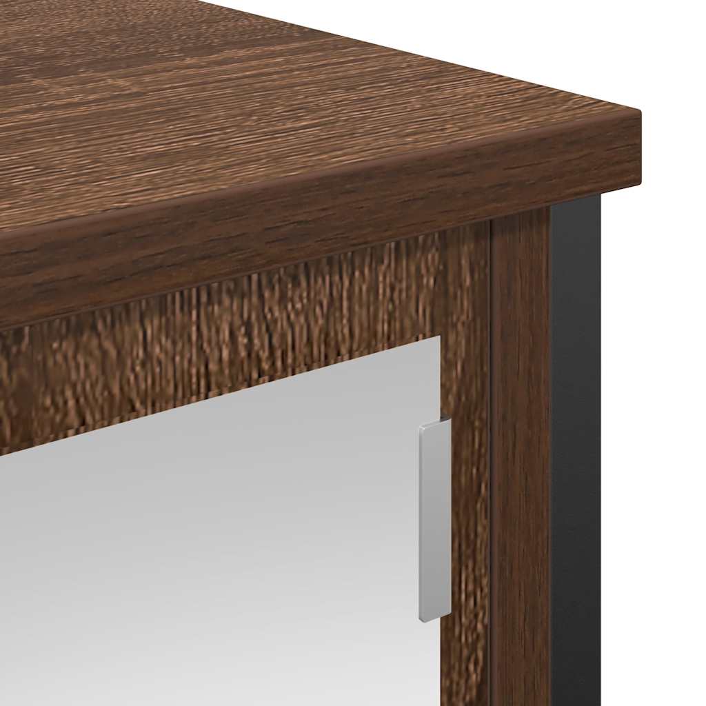 vidaXL Bad-Wandschrank mit Spiegel Braun Eichen-Optik 60x21x60 cm