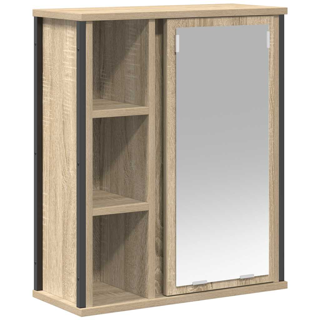 vidaXL Armoire murale de salle de bain avec miroir Chêne Sonoma 50x21x60 cm
