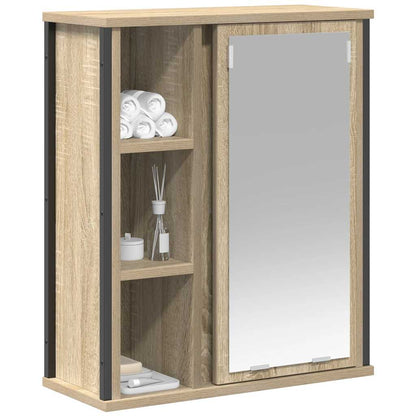 vidaXL Armoire murale de salle de bain avec miroir Chêne Sonoma 50x21x60 cm