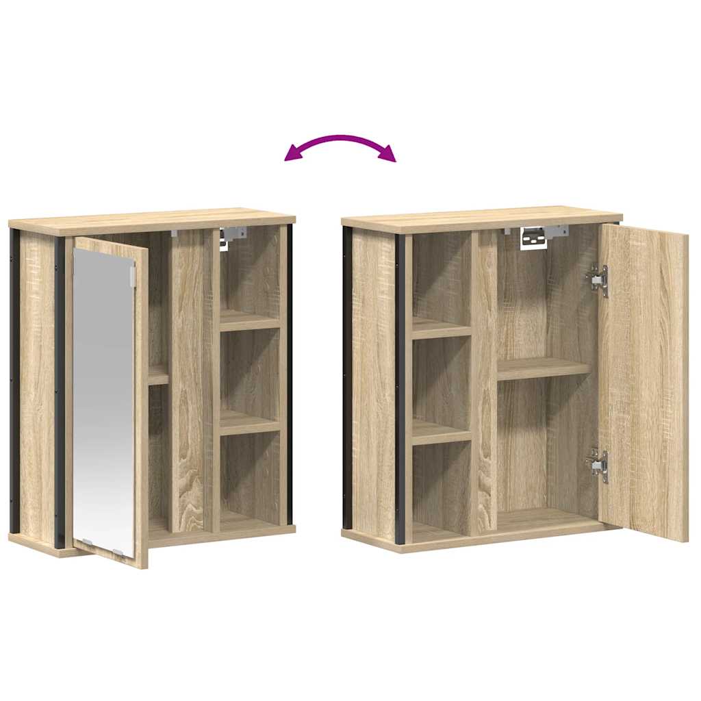 vidaXL Armoire murale de salle de bain avec miroir Chêne Sonoma 50x21x60 cm
