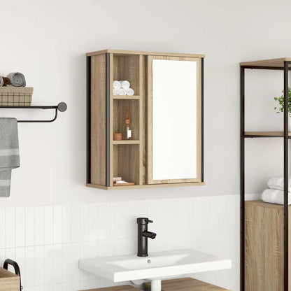 vidaXL Armoire murale de salle de bain avec miroir Chêne Sonoma 50x21x60 cm