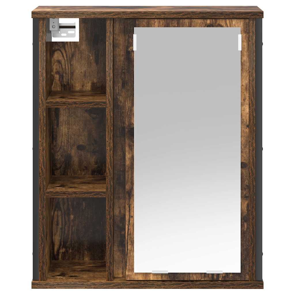 vidaXL Bad-Wandschrank mit Spiegel Räuchereiche 50x21x60 cm