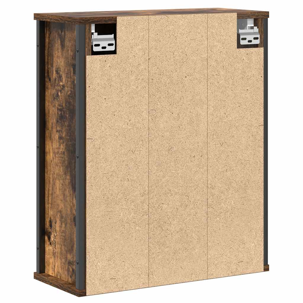 vidaXL Bad-Wandschrank mit Spiegel Räuchereiche 50x21x60 cm