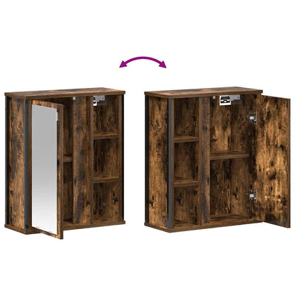 vidaXL Bad-Wandschrank mit Spiegel Räuchereiche 50x21x60 cm