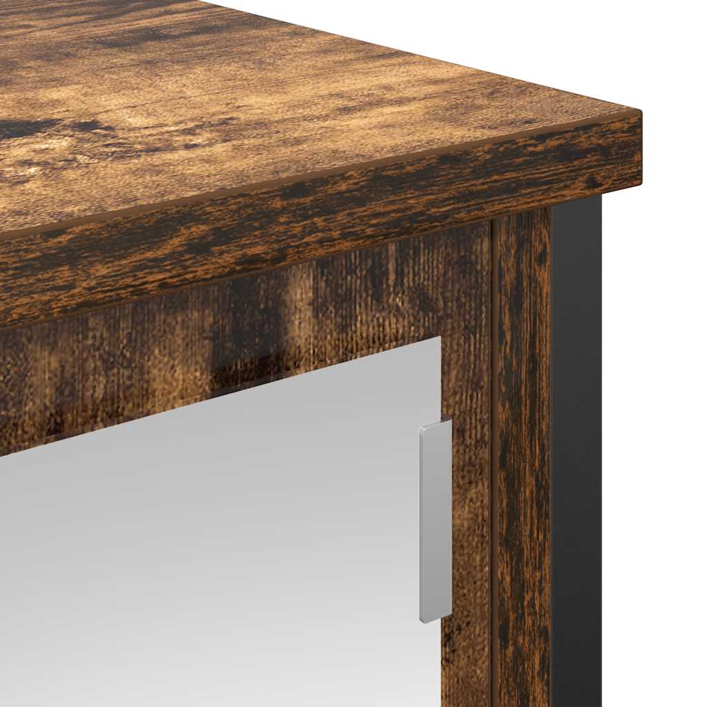 vidaXL Bad-Wandschrank mit Spiegel Räuchereiche 50x21x60 cm