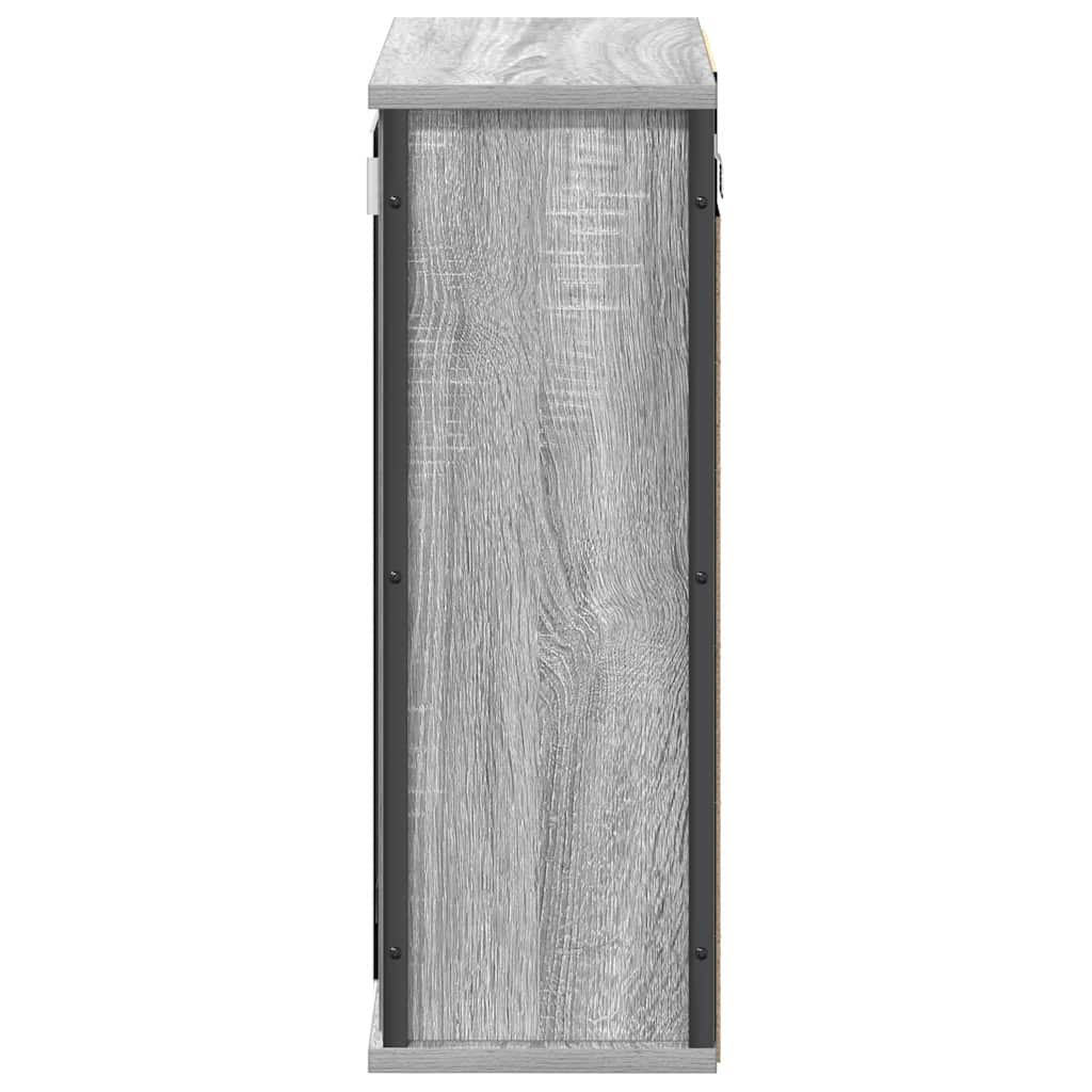 vidaXL Bad-Wandschrank mit Spiegel Grau Sonoma 50x21x60 cm