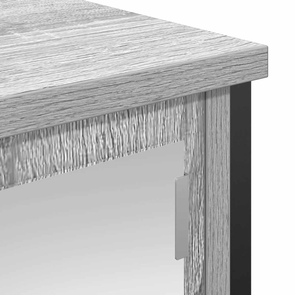 vidaXL Bad-Wandschrank mit Spiegel Grau Sonoma 50x21x60 cm