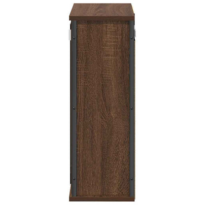Bad-Wandschrank mit Spiegel Braun Eichen-Optik 50x21x60 cm