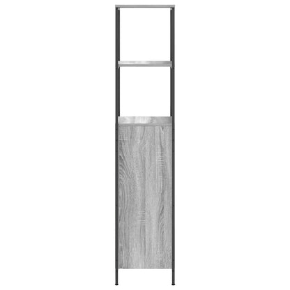 vidaXL Badschrank mit Regalen Grau Sonoma 36x35x165 cm