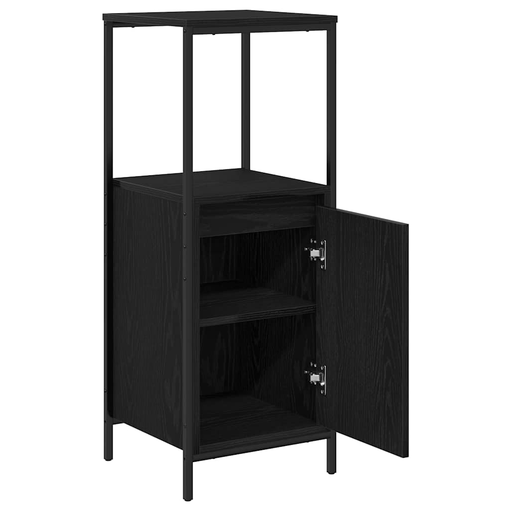 vidaXL Badschrank mit Regalen Schwarz Eichen-Optik 36x35x95 cm