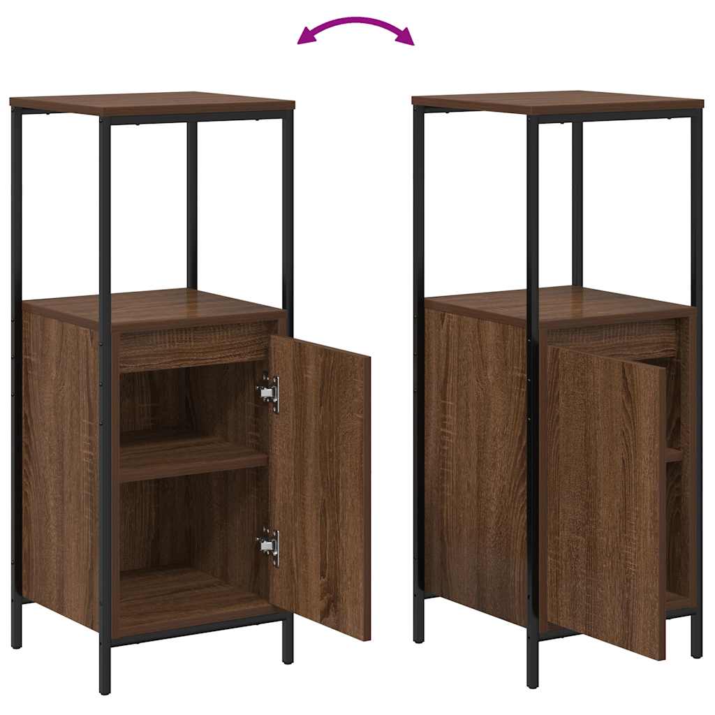 vidaXL Badschrank mit Regalen Braun Eichen-Optik 36x35x95 cm