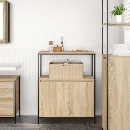 vidaXL Badschrank mit Regalen Sonoma-Eiche 76,5x35x95 cm