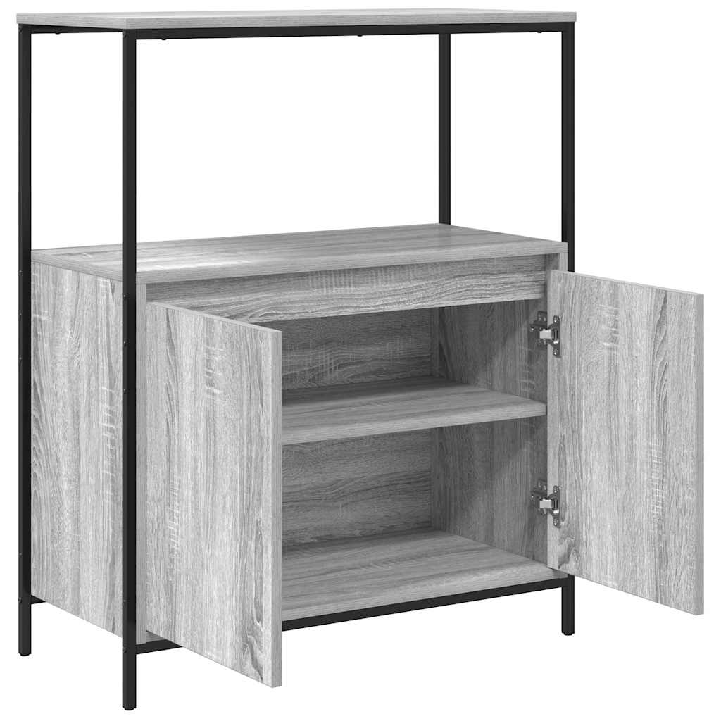 vidaXL Badschrank mit Regalen Grau Sonoma 76,5x35x95 cm