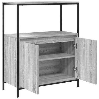 vidaXL Badschrank mit Regalen Grau Sonoma 76,5x35x95 cm