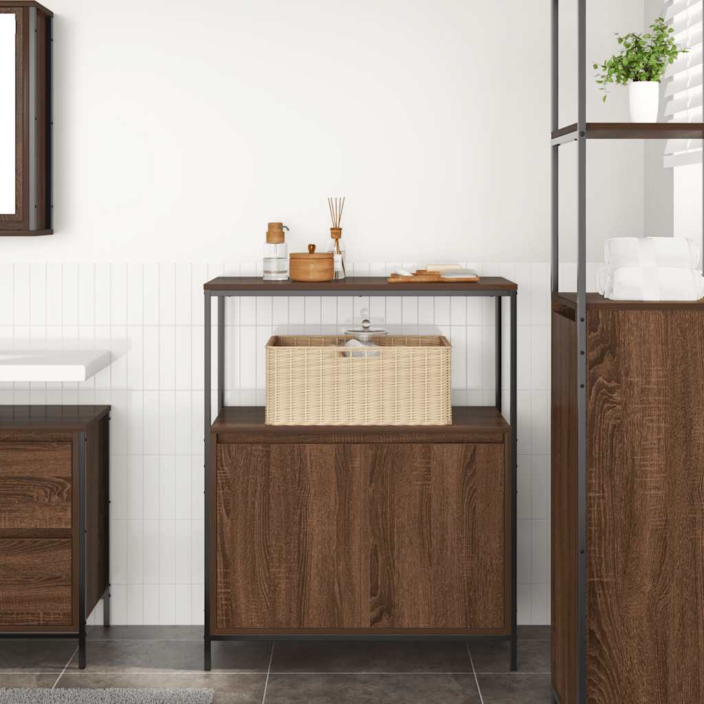 vidaXL Meuble de salle de bain avec étagères Aspect chêne marron 76,5x35x95 cm