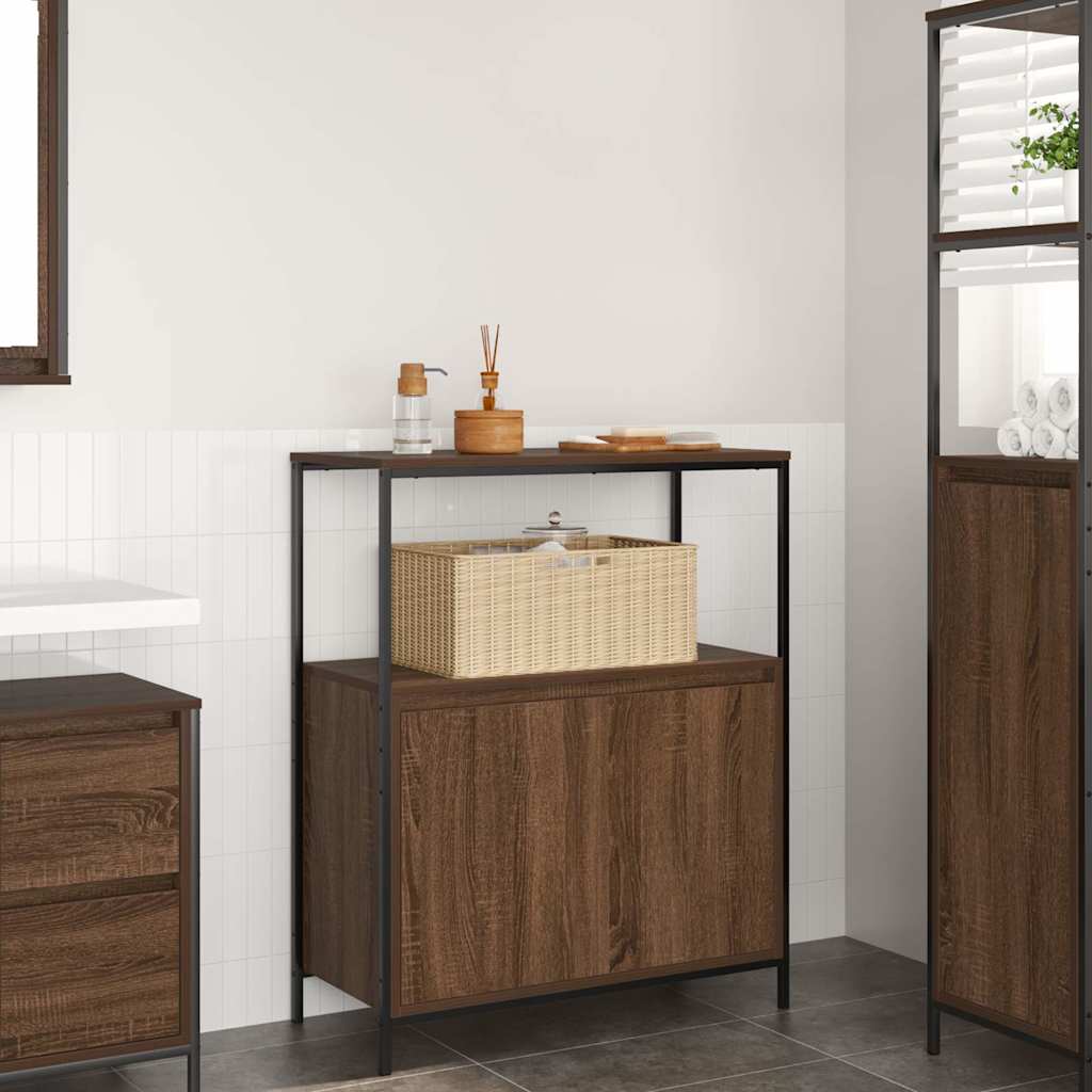 vidaXL Meuble de salle de bain avec étagères Aspect chêne marron 76,5x35x95 cm