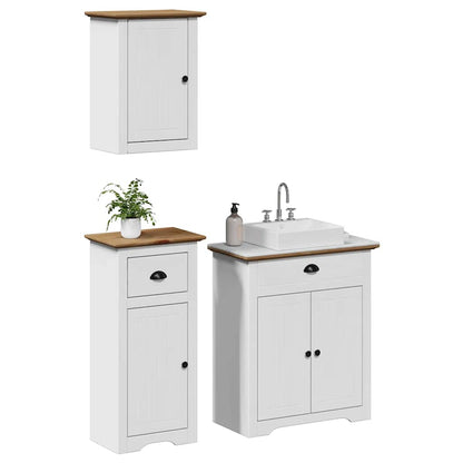 vidaXL Ensemble de meubles de salle de bain 3 pièces BODO blanc et marron en pin massif