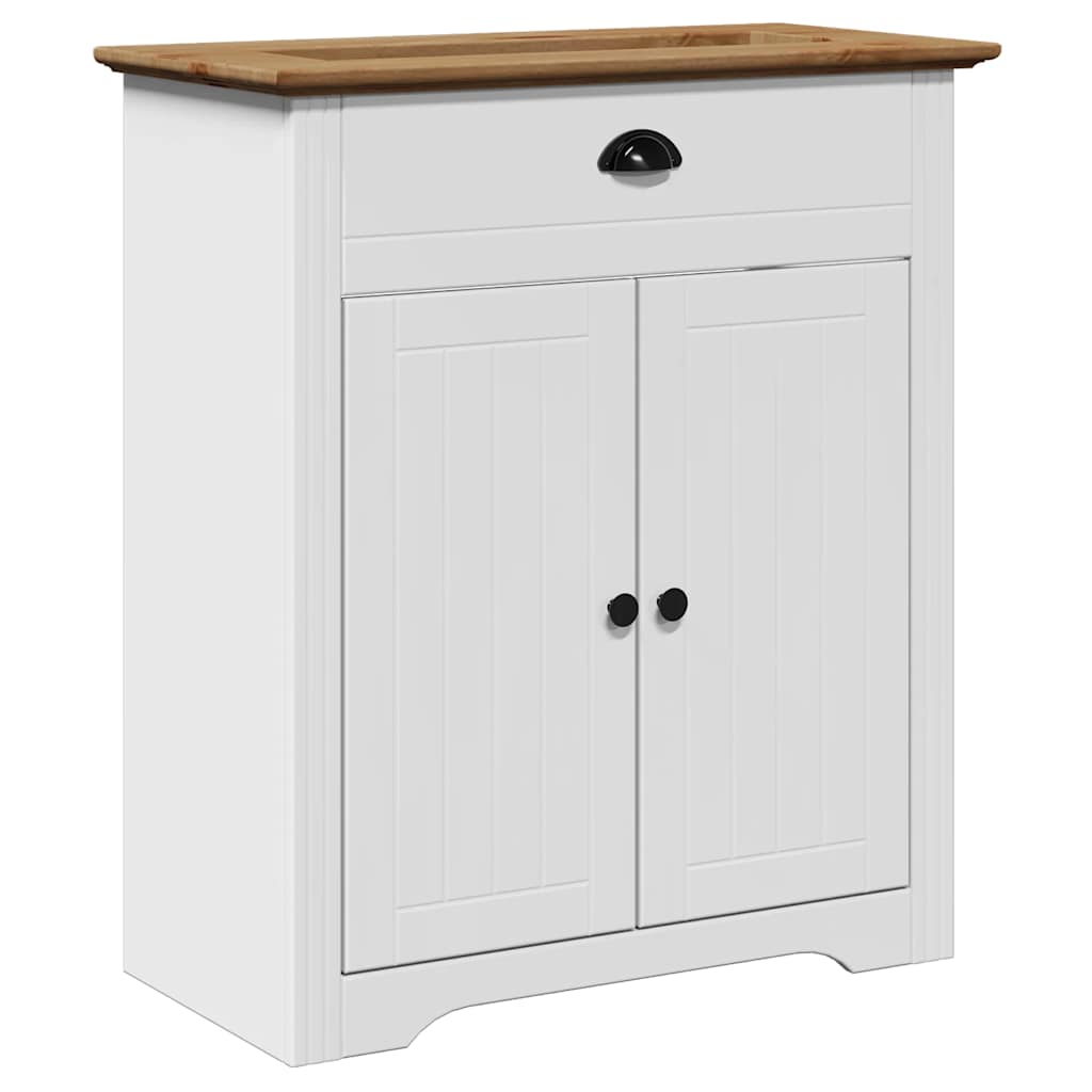 vidaXL Ensemble de meubles de salle de bain BODO 4 pcs bois de pin massif blanc et marron