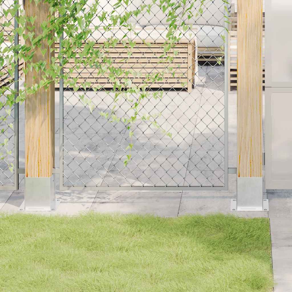 Pfostenträger Quadratisch 4Stk. Silber 101x101mm Stahl Verzinkt