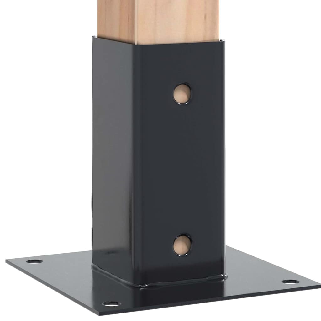 Pfostenträger Quadrat 4 Stk. 71x71 mm Pulverbeschichteter Stahl