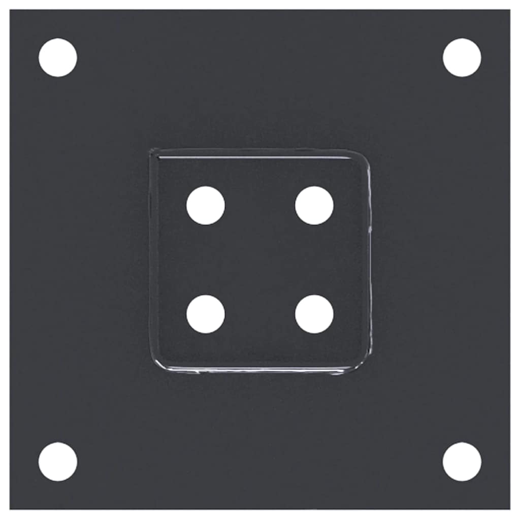 Pfostenträger Quadrat 4 Stk. 71x71 mm Pulverbeschichteter Stahl